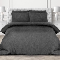 постельное белье 1,5-спальное "коллекция лен" тризан black  в art-teks.shop