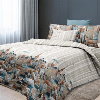 постельное белье 1,5-спальное из поплина с одеялом "северяне"  в art-teks.shop