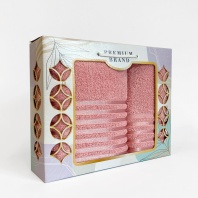 набор махровых полотенец гармония цв.дымчатая роза