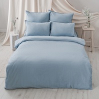 постельное белье евро light blue moyё home, вареный хлопок  в art-teks.shop