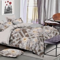 постельное белье 1,5-спальное из поплина "цветные сны"  в art-teks.shop