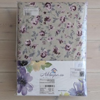 постельное белье семейное лен "розочки марлен" акварель  в art-teks.shop